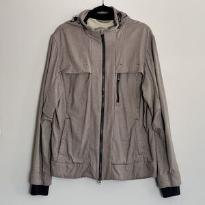 Lululemon Houndstooth Vented Rain Coat with Stash Hood, X-Large